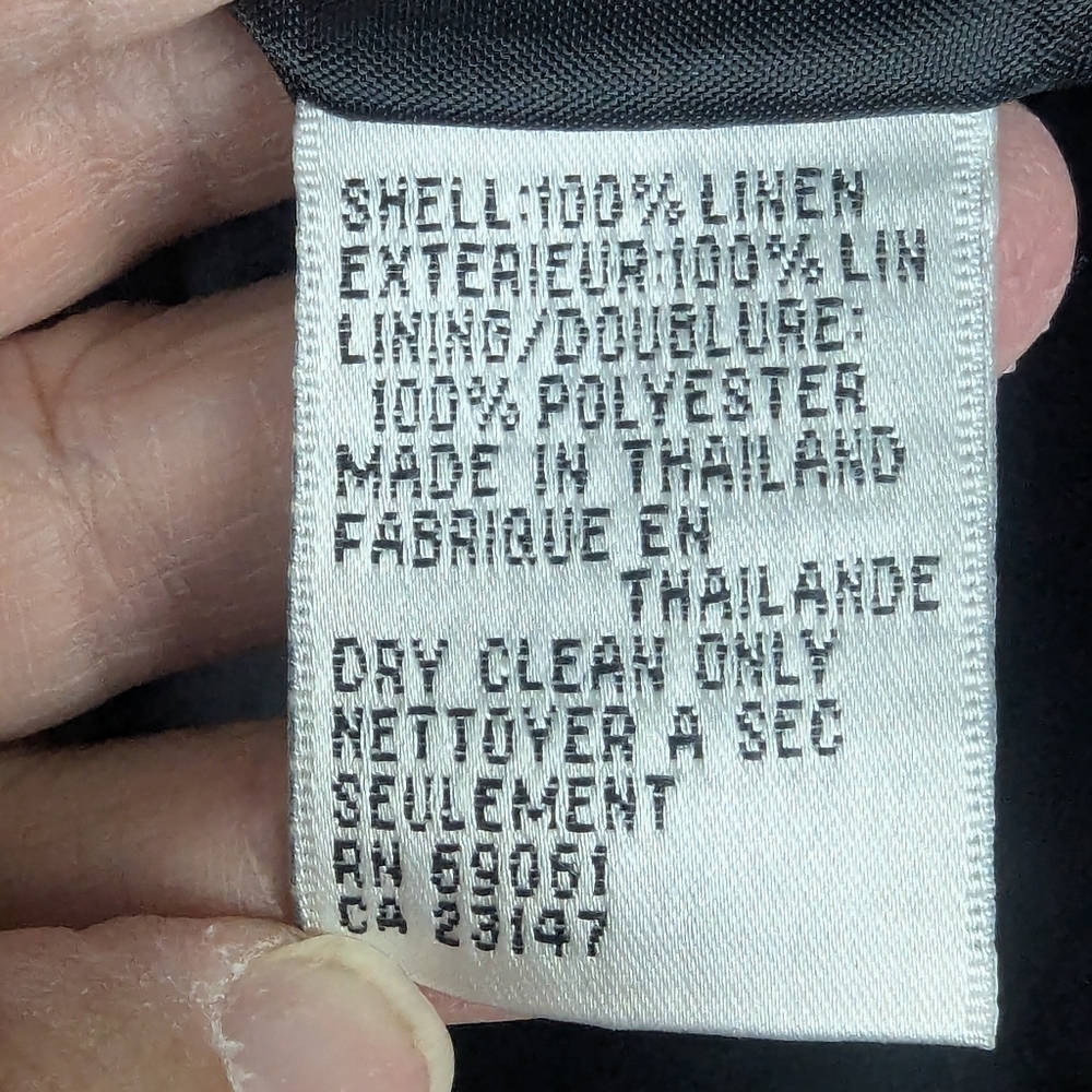 Talbots Size 10 Irish Linen Black Sleeveless Sheath Dress Midi - Picture 8 of 10